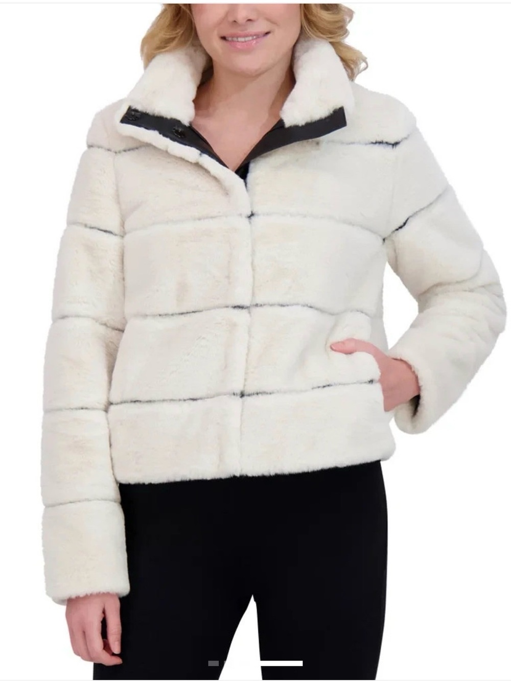 Karl Lagerfeld Faux Fur White Jacket